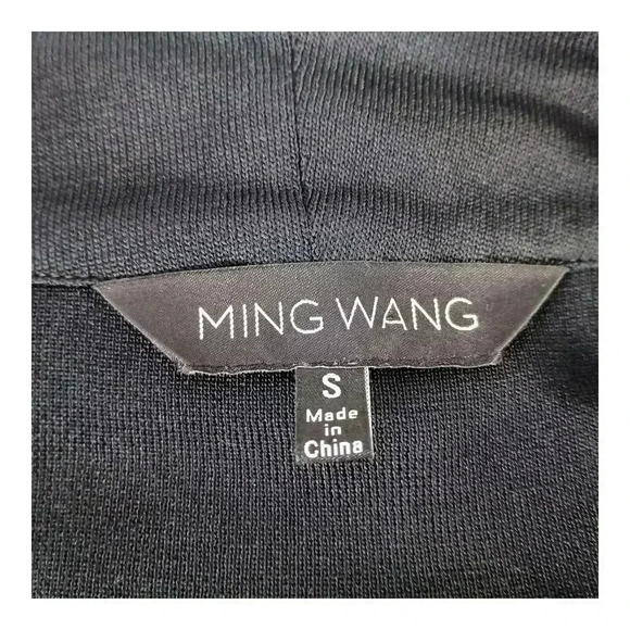 Cardigan Jacket by Ming Wang Small - Women's Classic Knit Button Black Ruffle - Picture 3 of 4